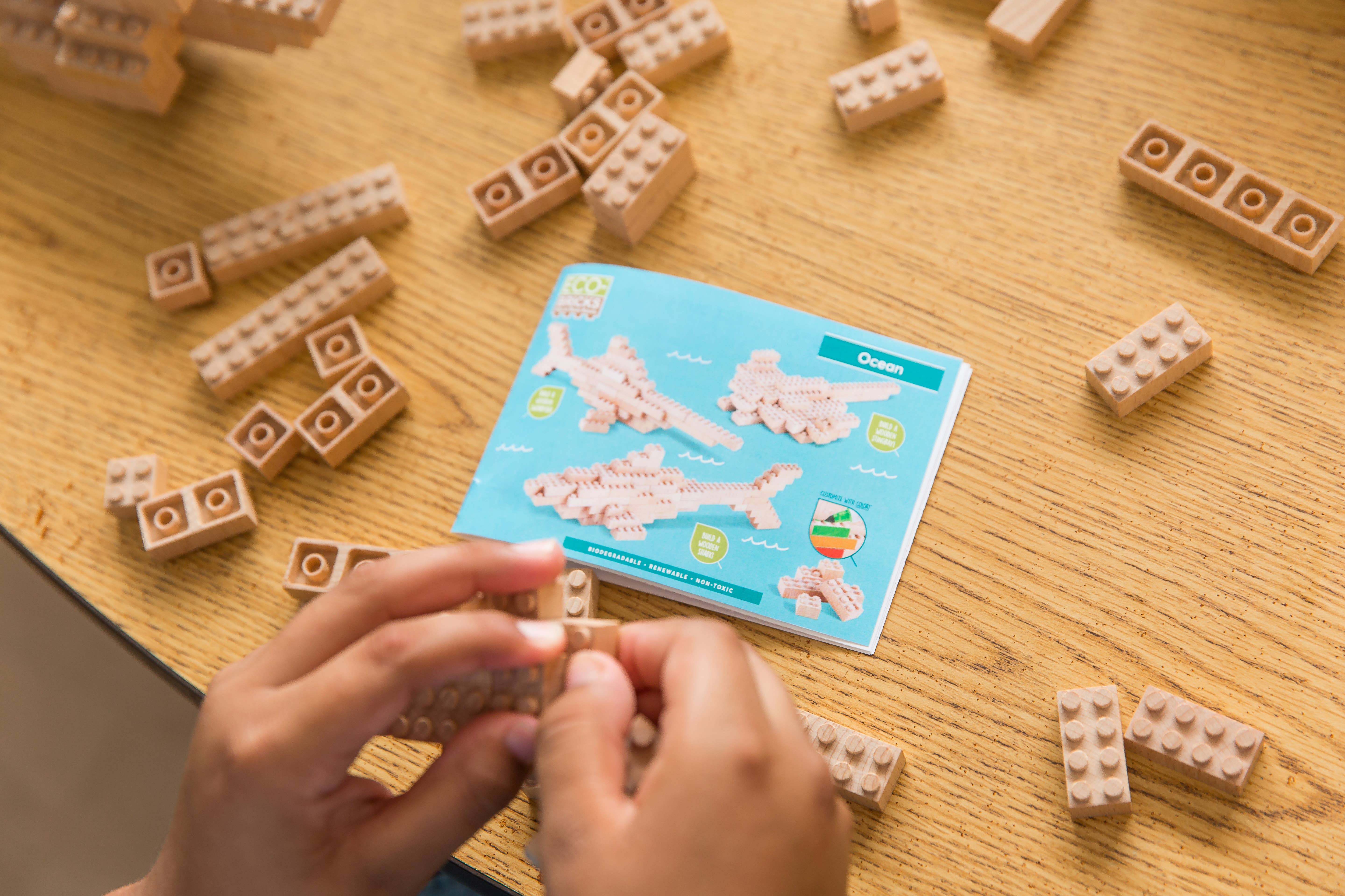 Once Kids – Conjunto de construção - Crianças por atacado – Oceano Eco-bricks™ 3 em 17