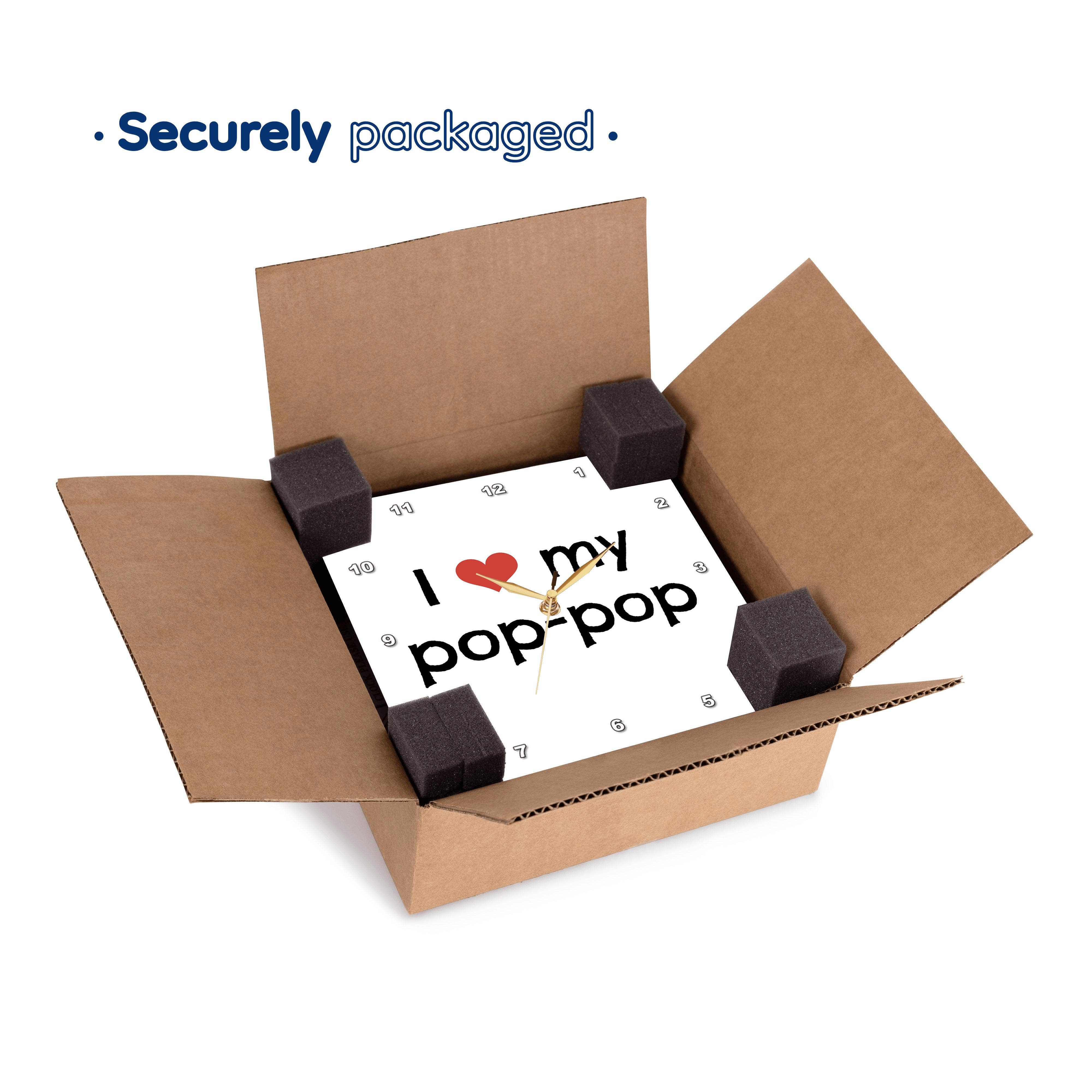 3dRose - Wholesale Wall Clock - 3dRose, I love my pop pop, Wall Clock4