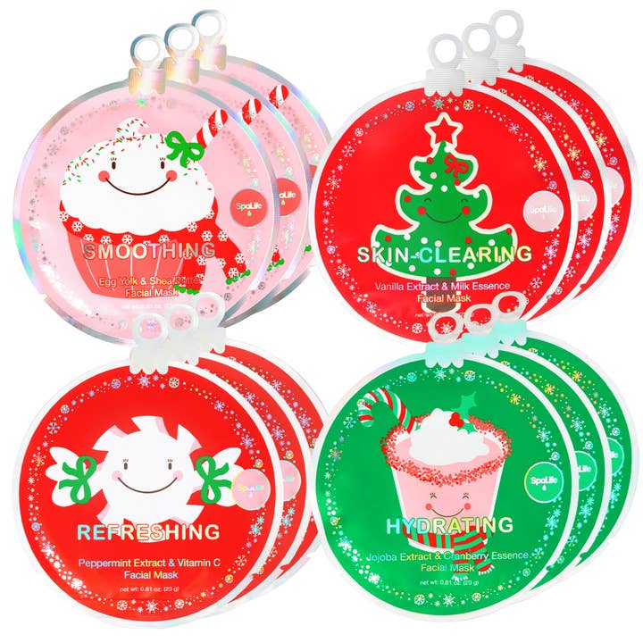 My Spa Life - Wholesale Skincare Face Mask - Holiday Stucking Stuffer Assorted Facial Masks -12 Pk Bundle