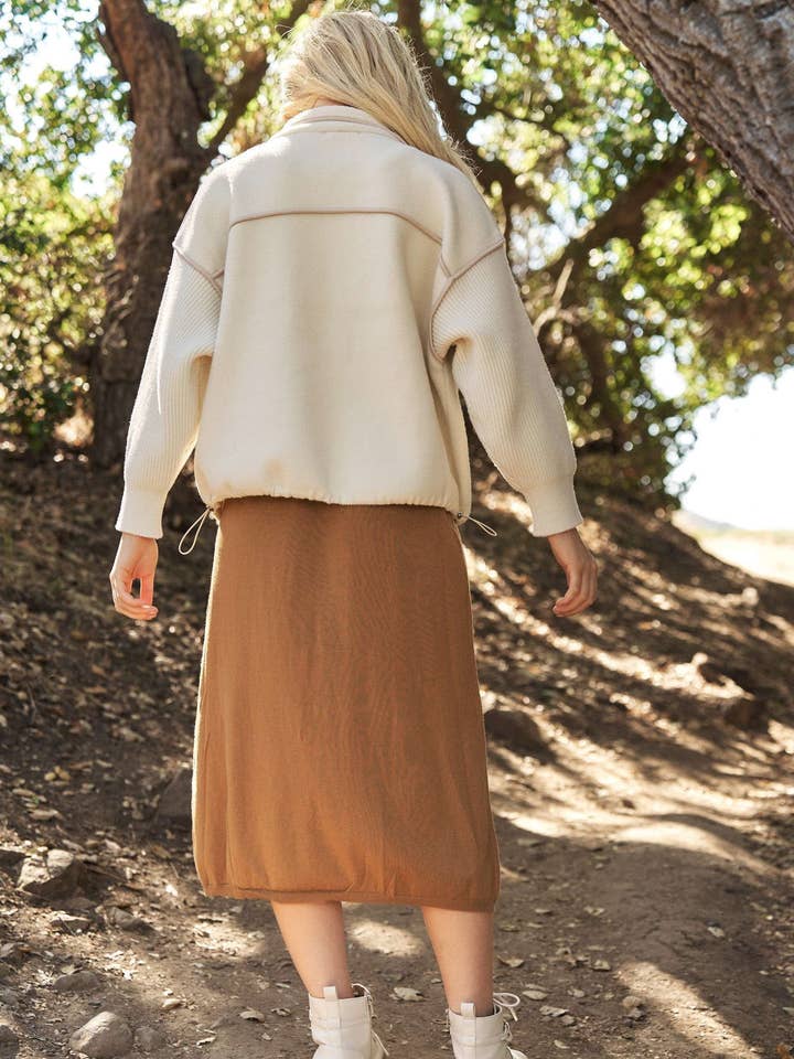 Mello. - Wholesale Athletic Jacket - Women's - Oversize Jacket with Knit Sleeve