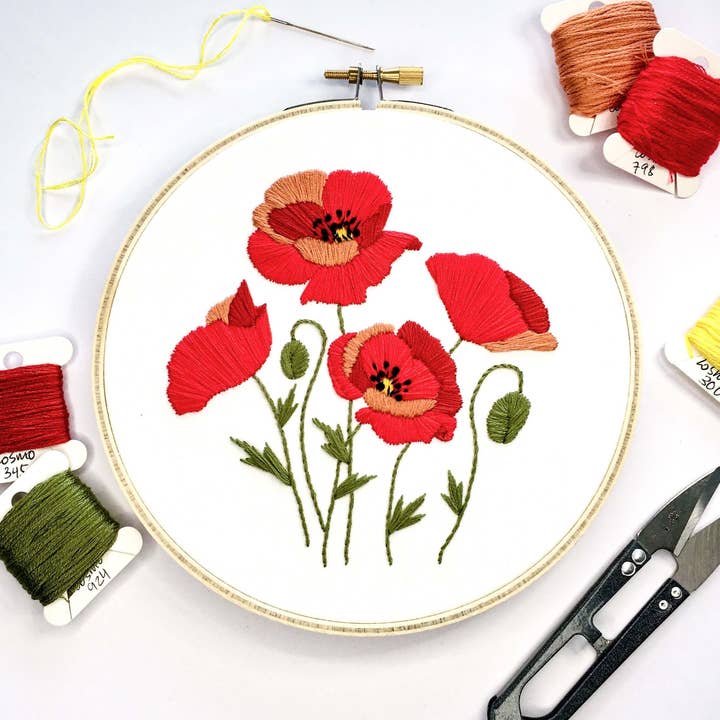Poppies Embroidery Kit for wholesale by Craft Make Do