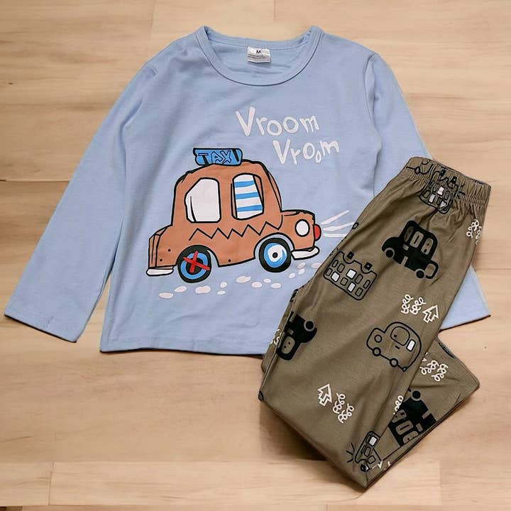 PAJAMAS CAR PRINTED LONG SLEEVE TOP WITH OLIVE GREEN PANTS. PJM-219-950983NEY and other Purchase Wholesale olives online. Free Returns & Net 60 Terms on Faire trending on Faire.
