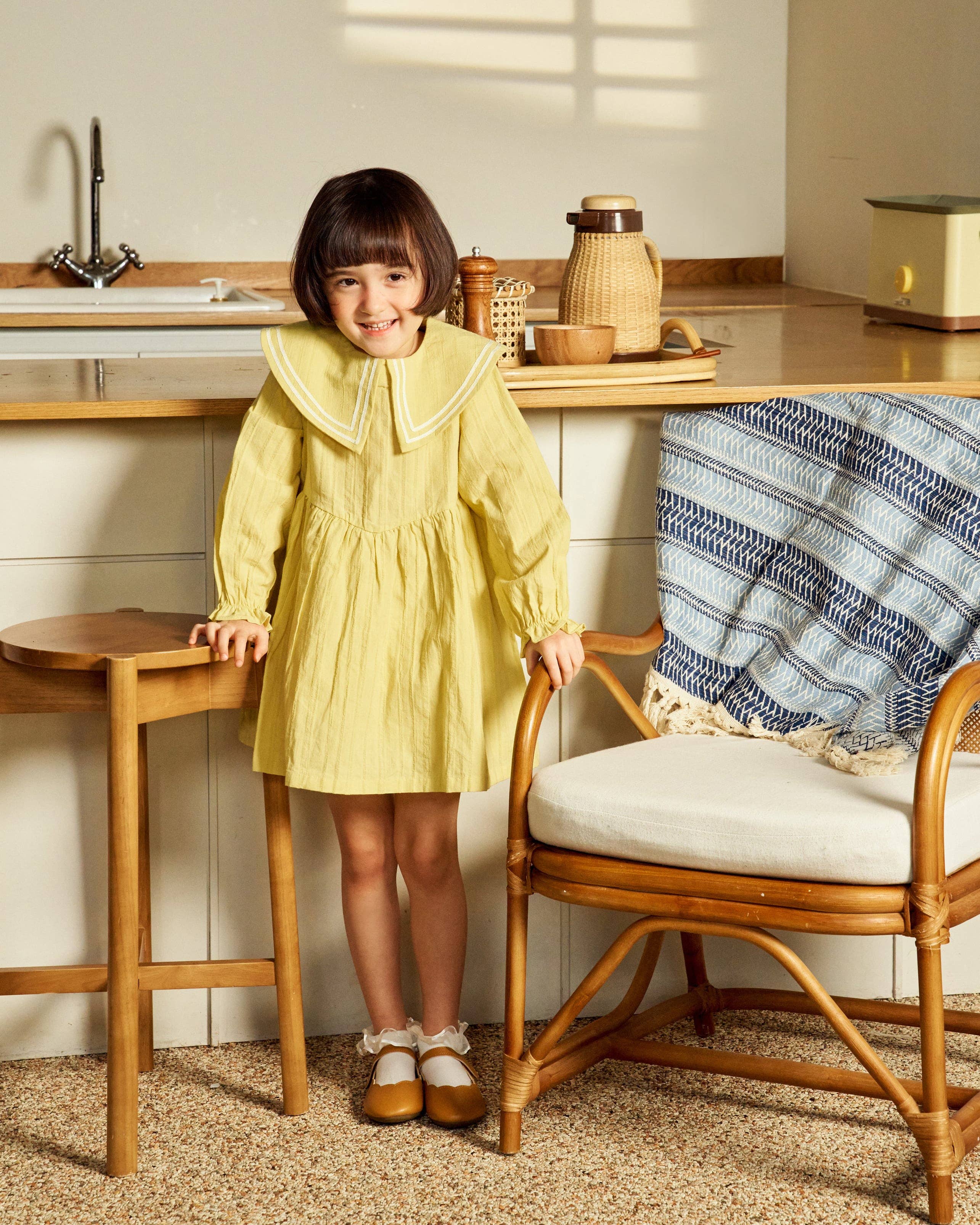 ToTo Heros - Wholesale Dress - Kids - Sarah Wide Collar Textured Dress3