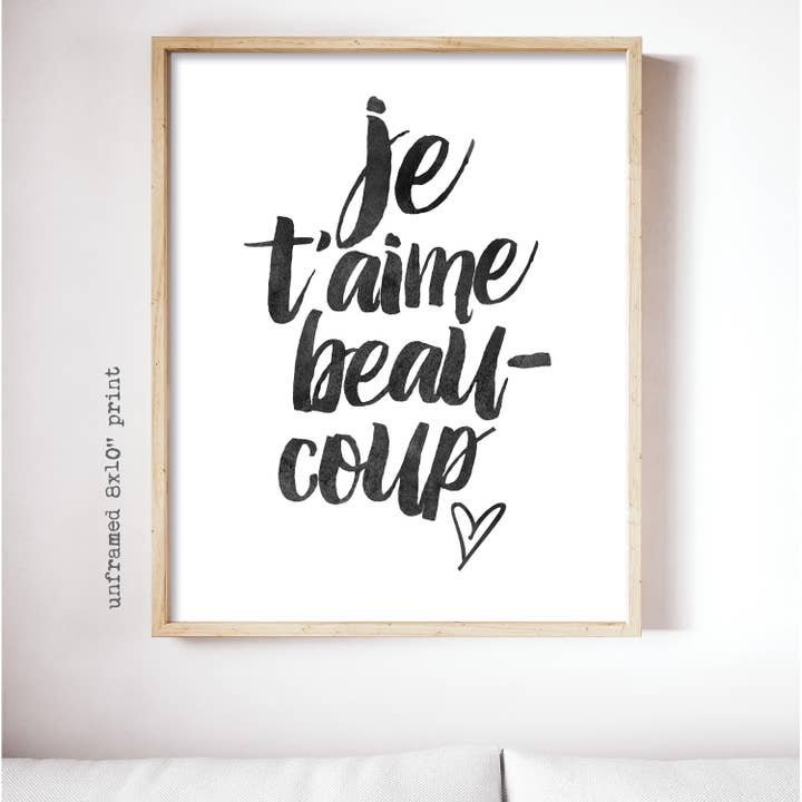 Je t'aime beaucoup - 8x10 Drucken für den Großhandel von Raincity Prints
