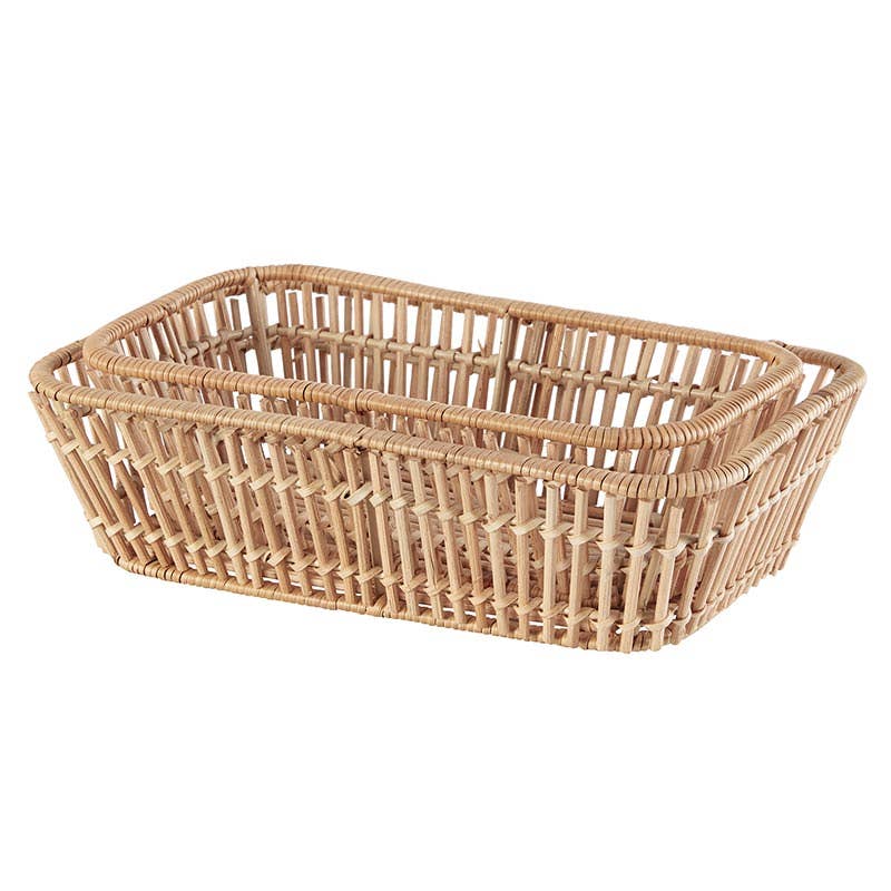 47th & Main (Creative Brands) - Wholesale Decorative Tray - Chestnut Rattan Trays - Set of 21