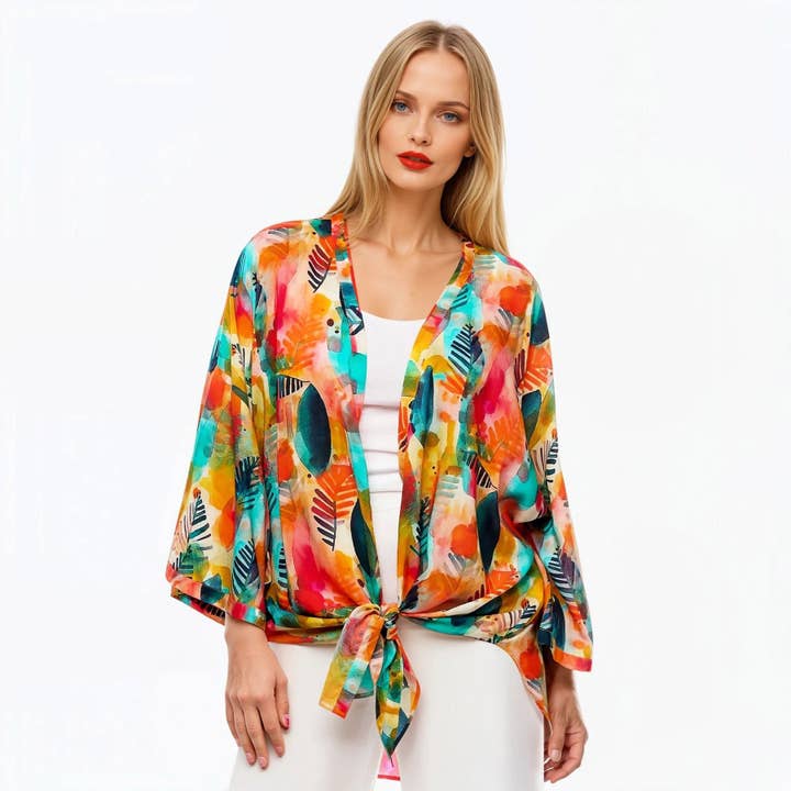 Kimono Cover-Up (Tropicana) for wholesale by Claire Powell
