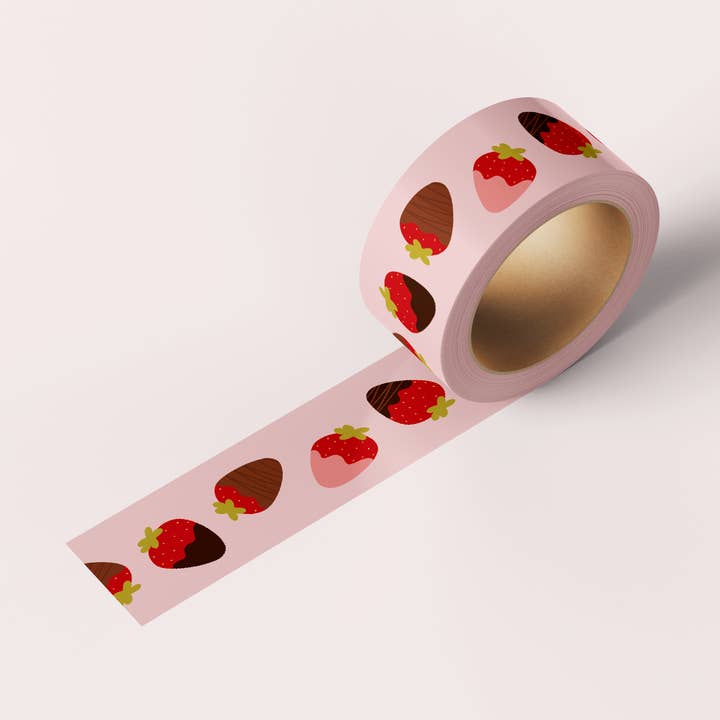 Chocolate Strawberry Washi Tape for wholesale by Quinn's Pins
