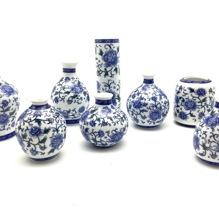 All Little Cute Things - Wholesale Vase - Assortment Blue and White Bud Flower Vases, Centerpieces3