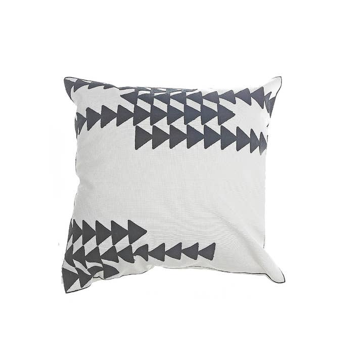 Polyester Embroidered Arrow Cushion White for wholesale by IH Casa Decor