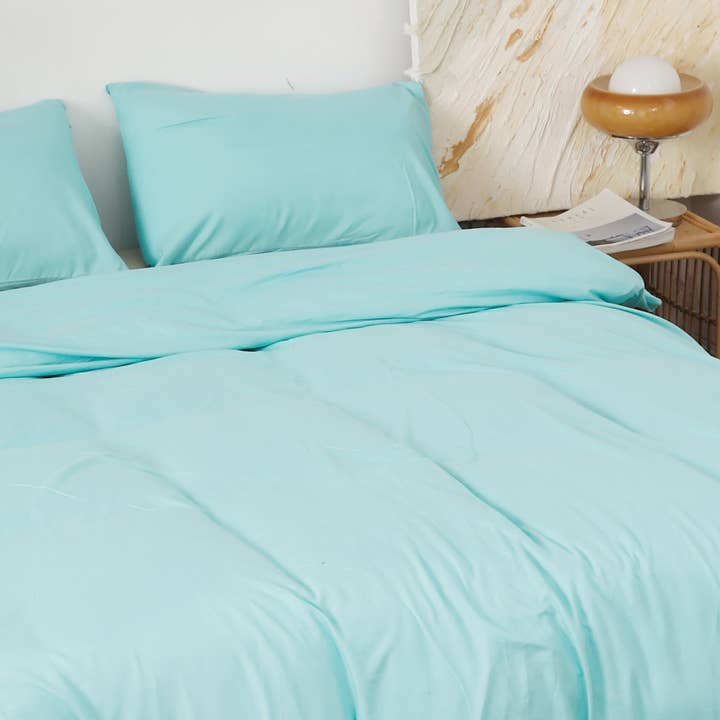 PLAIN TIFFANY BLUE LEAF DUVET COVER for wholesale by BOD HOME