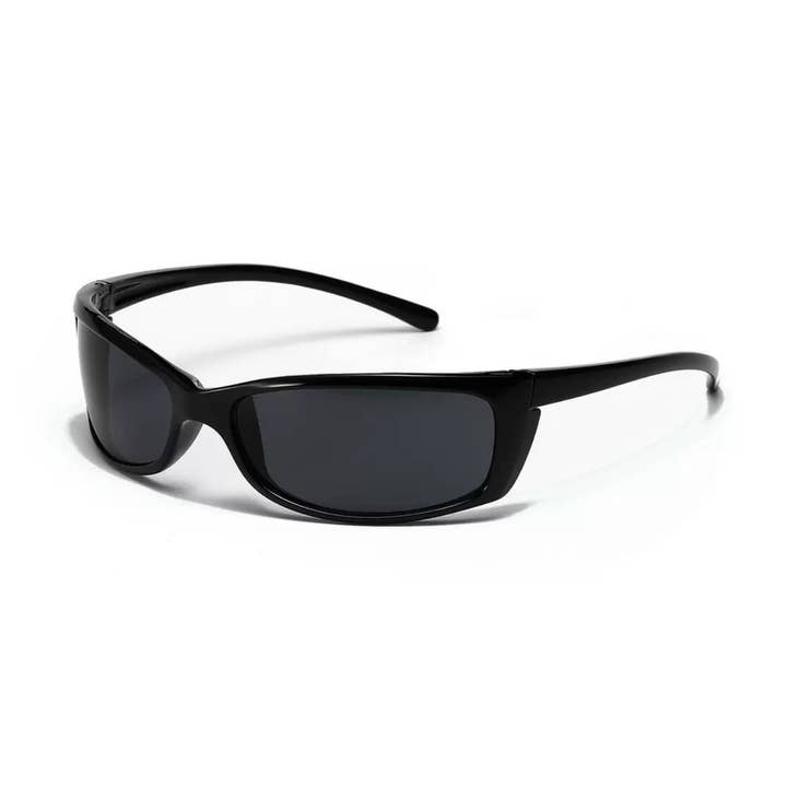 V by Vye Eyewear - Wholesale Sunglasses - Unisex - Wrap Sunglasses – Glossy Black with Smoke Lens0