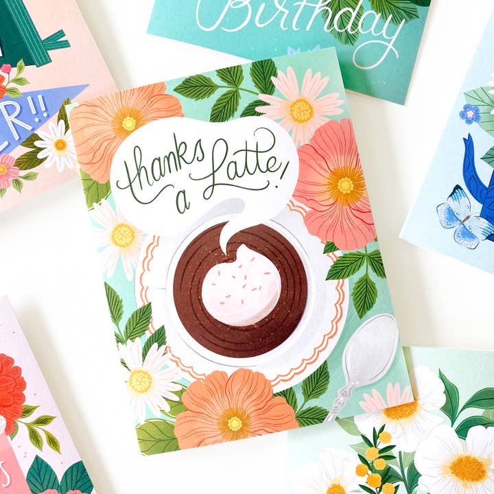 Paper Raven Co. - Wholesale Thank You Card - Thanks a Latte Card2