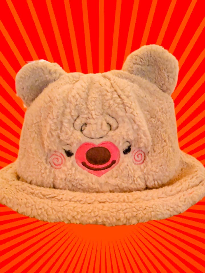 'Beary Cute' Light Brown Bucket Hat for wholesale by StrawbunnyCake