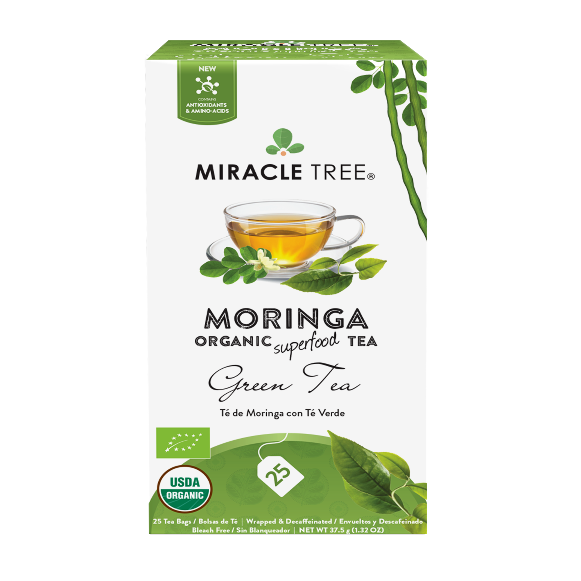 Miracle Tree - Wholesale Health/Detox Tea - Organic Moringa Tea: Green Tea1