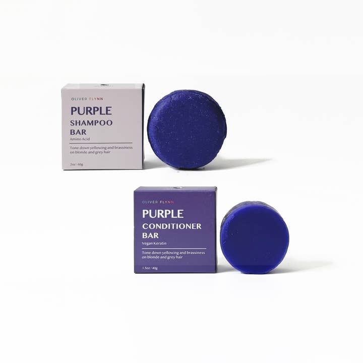 Oliver Flynn Plastic Free Shop - Wholesale Shampoo Puck/Solid Shampoo - Purple Shampoo Bar for Blonde, Bleached, and Grey Hair 1