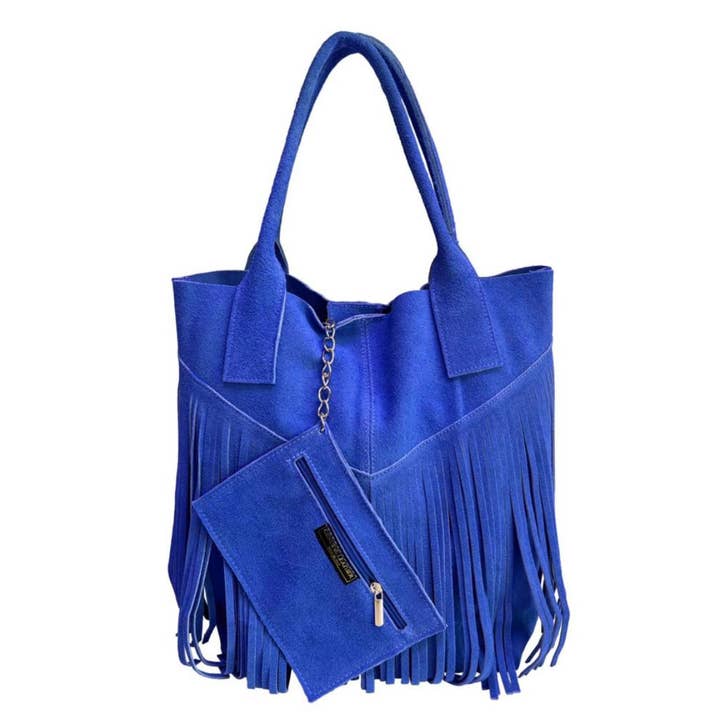 MODARNO - Wholesale Shoulder Bag - Women's - Modarno women's shopper bag in genuine suede with fringe plu14