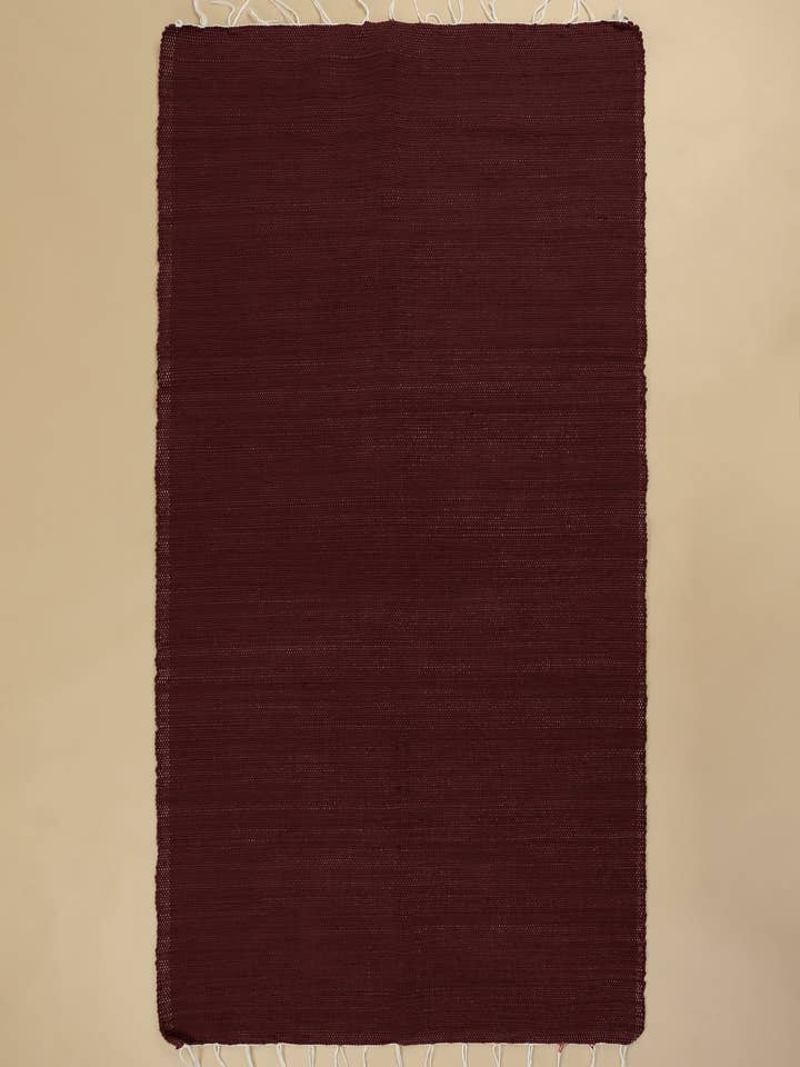 Cotton Handwoven Rug in Merlot Red - Large for wholesale by SŪQ