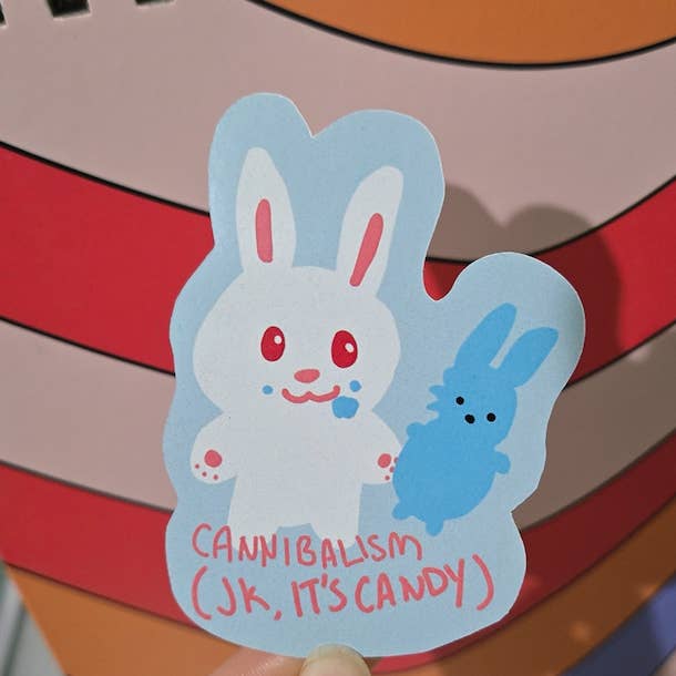 Kannibalism Kanin Klistermärke för wholesale av Mushroombeansprout