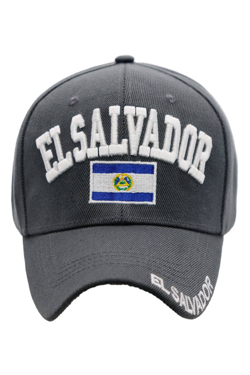 Cap Zone - Wholesale Baseball Cap - Unisex - El Salvador Logo Flag Velcro Back Baseball Cap4