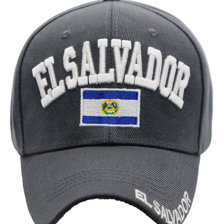 Cap Zone - Wholesale Baseball Cap - Unisex - El Salvador Logo Flag Velcro Back Baseball Cap4
