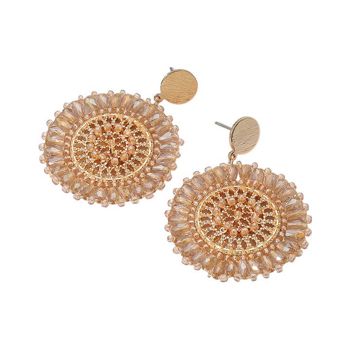 Sensibling Corp. - Wholesale Dangle Earrings - Boho Faceted Beaded Mandala Dangle Earrings
3