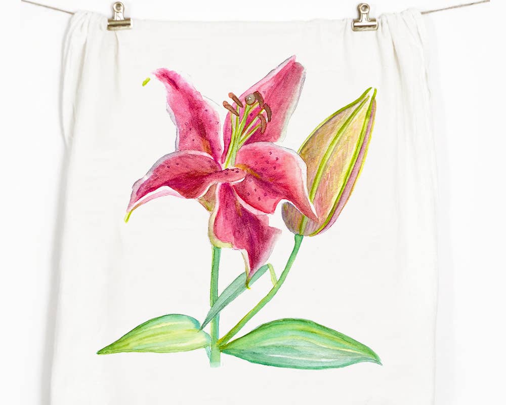 Honey Brush Design® - Wholesale Tea Towel - Stargazer Lily Tea Towel0