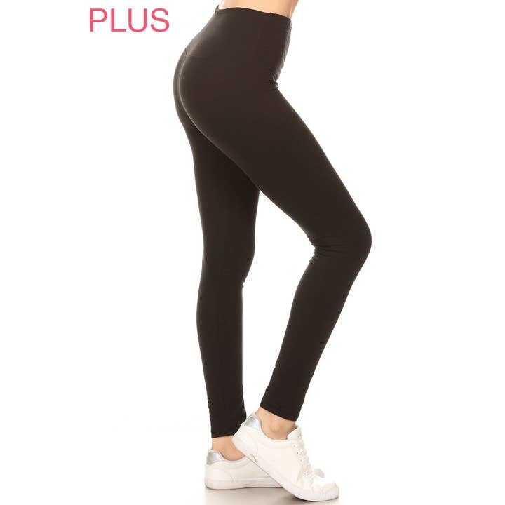Plus Size 5" Yoga Band Buttery Soft High Waist Leggings for wholesale by Leggings Depot