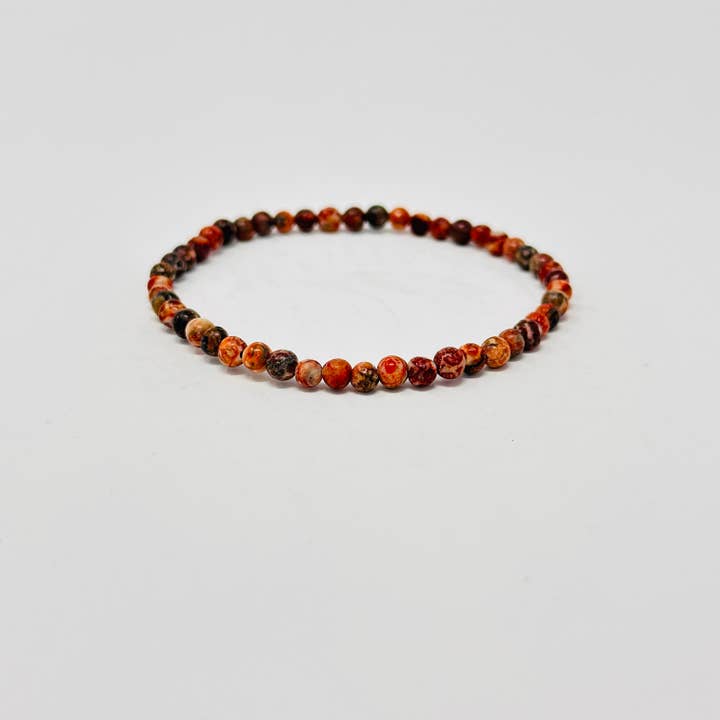 pulseira de jaspe leopardo vermelho por atacado de RAW SPIRIT NYC