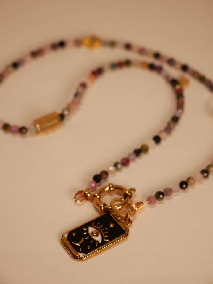 Colorful Tourmaline Necklace Tarot for wholesale by the great blossom