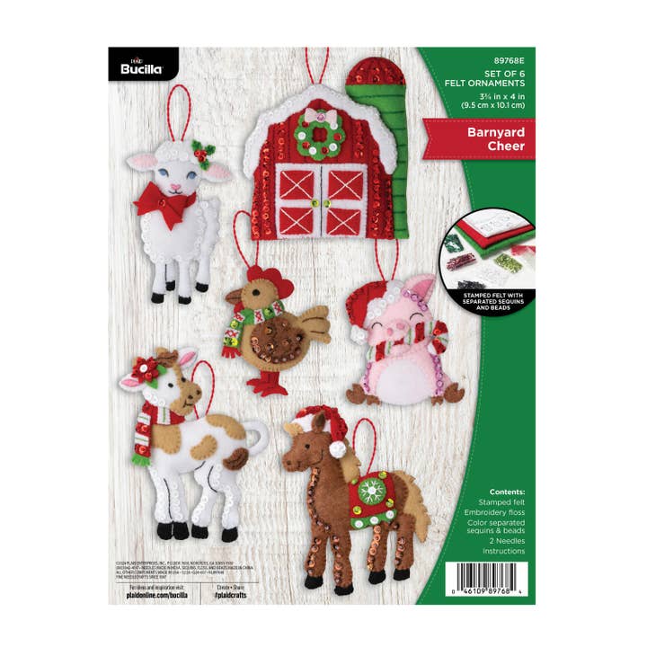Bucilla ® Seasonal Felt Ornaments Kit - Barnyard Cheer for wholesale by Plaid Crafts