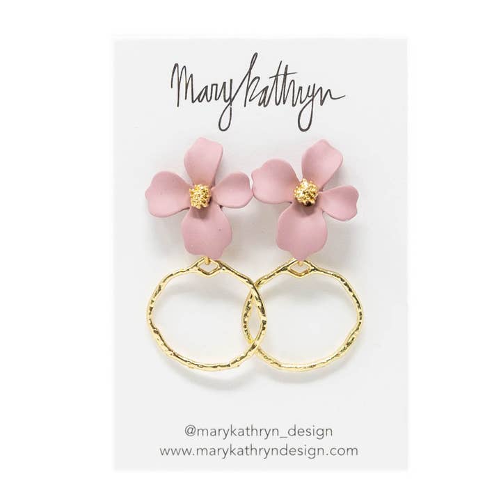 Brincos Mauve Flor Lillian por atacado de Mary Kathryn Design