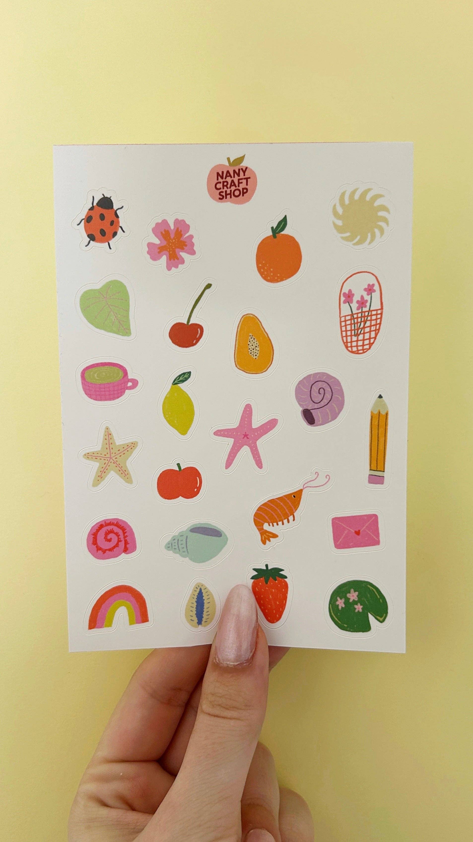 Nany Craft Shop - Venta al por mayor Pegatina - Plancha de pegatinas mini dibujos verano A6 🌈3