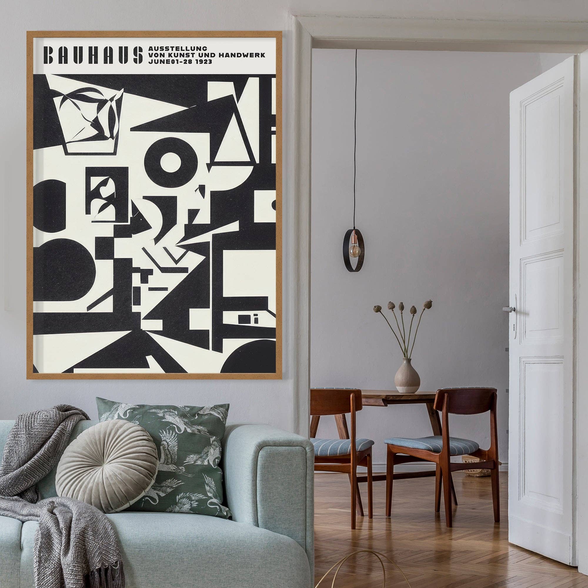Ink & Drop – Engroshandel Kunsttryk – Bauhaus Shapes Sort & Hvid Print2