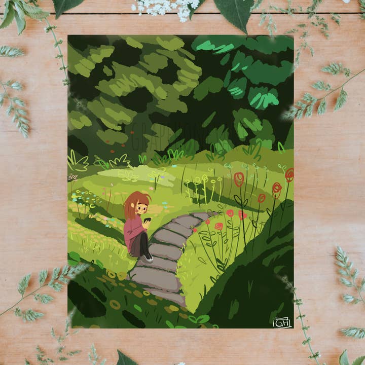 Peinture numérique « Garden » 8,5x11 pour la vente par grapehoney