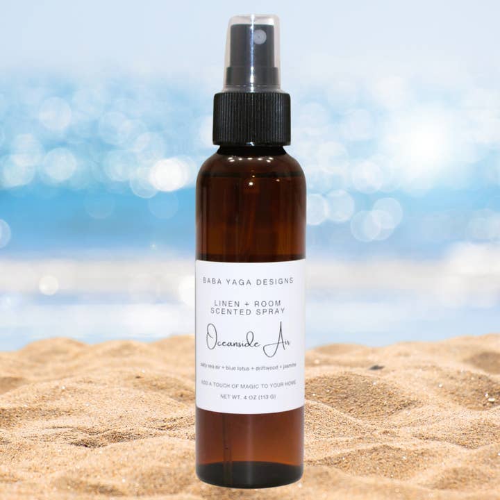Baba Yaga Designs LLC - Wholesale Room & Linen Spray - Oceanside Air Linen Room Spray 4 oz Odor Eliminating Formula