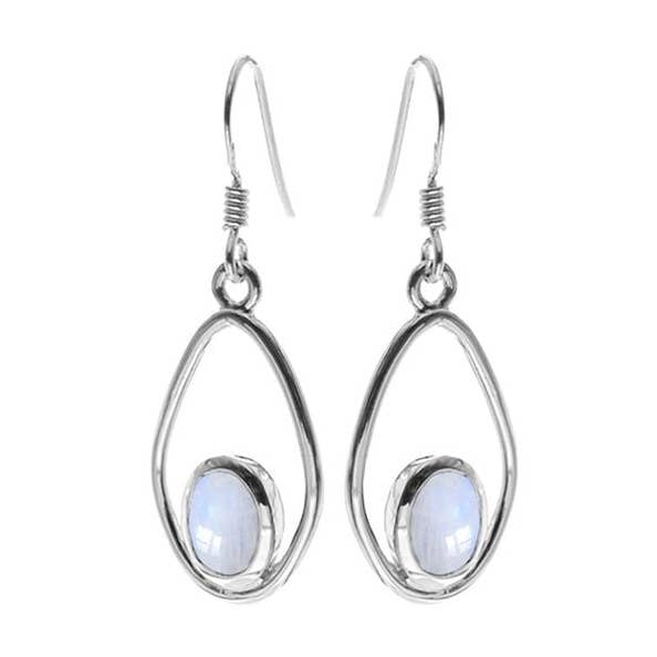 Amy arcoíris piedra lunar suave halo de diamante para venta al por mayor de Kali Ma Designs - Sterling Silver Jewellery