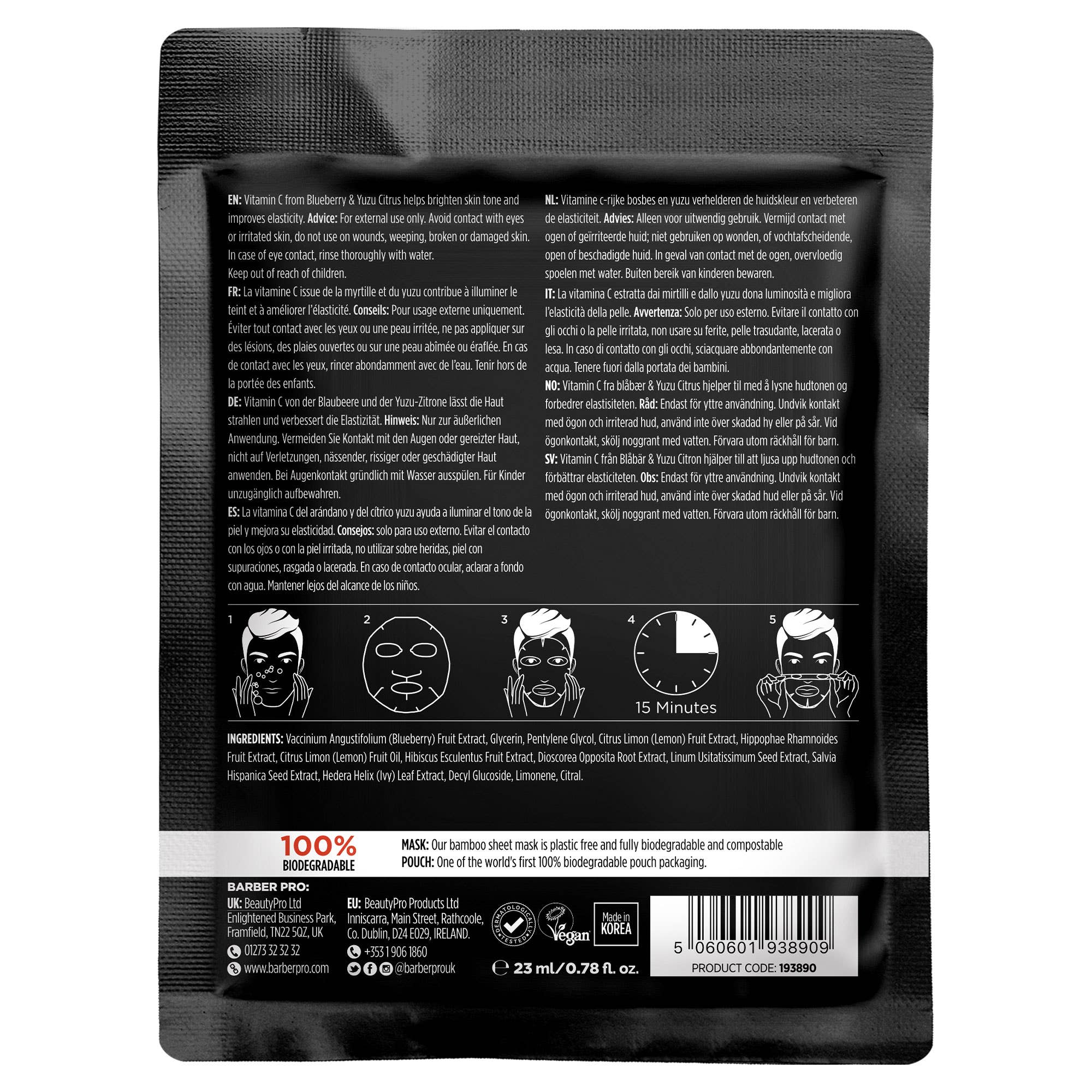 BARBER PRO - Wholesale Gezichtsmasker - Heren - BARBER PRO ANTI-AGEING gezichtsmasker - 100% biologisch afbreekbaar8
