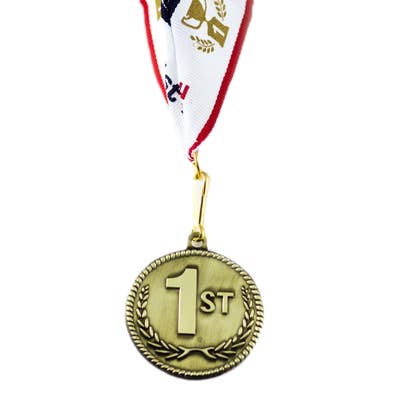 All Quality - Wholesale Gift tag - 1st Place High Relief Gold Medal Award - Includes Ribbon