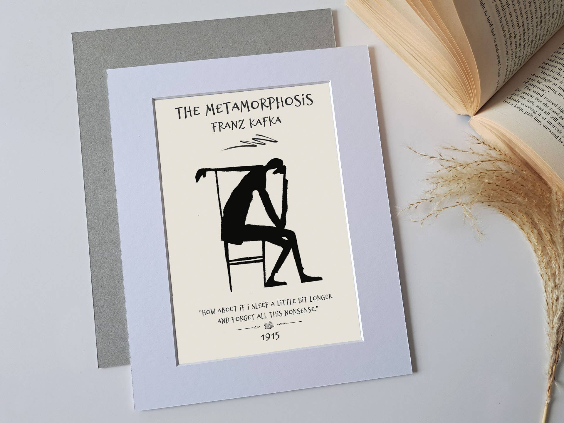 Beyond the Shelf – wholesale Art print – The Metamorphosis, Franz Kafka, Book Quote Art7