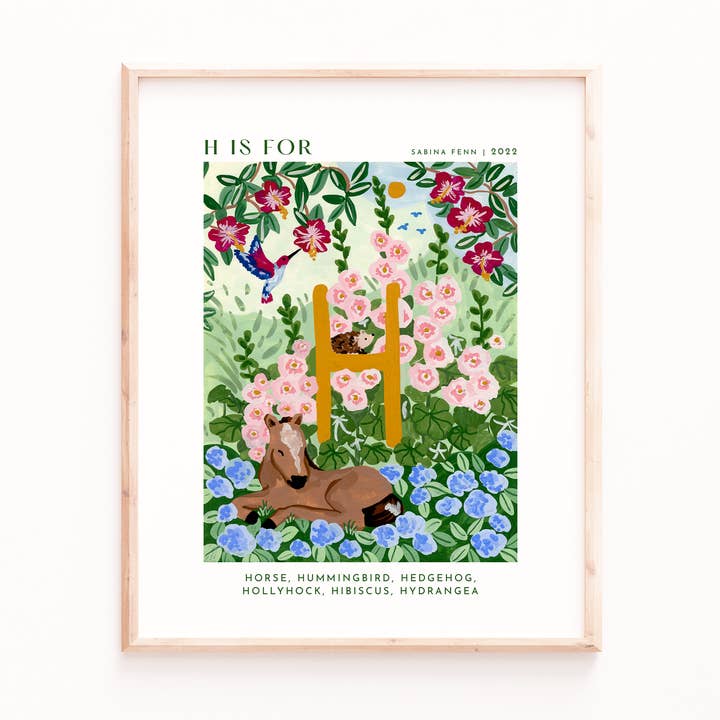Monogram H Art Print for wholesale by Sabina Fenn