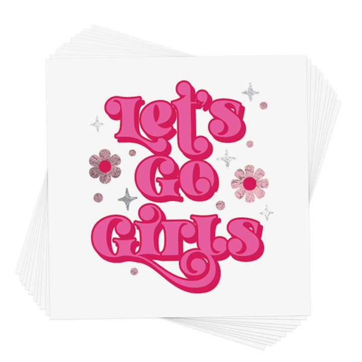 LETS GO GIRLS | metallic temporary tattoos for wholesale by Flash Tattoos