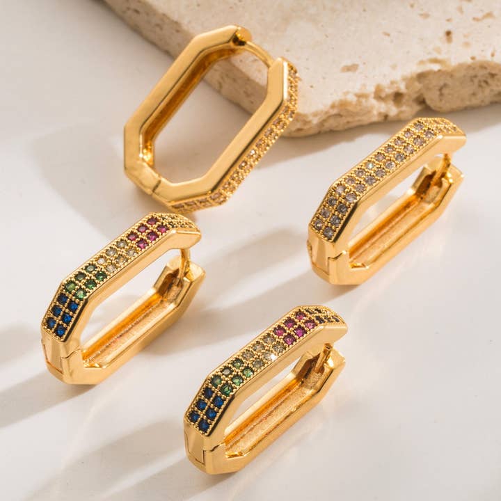 Luxury Micro Geometric Copper Hoop Earrings_CWMM8524 for wholesale by ACCITY