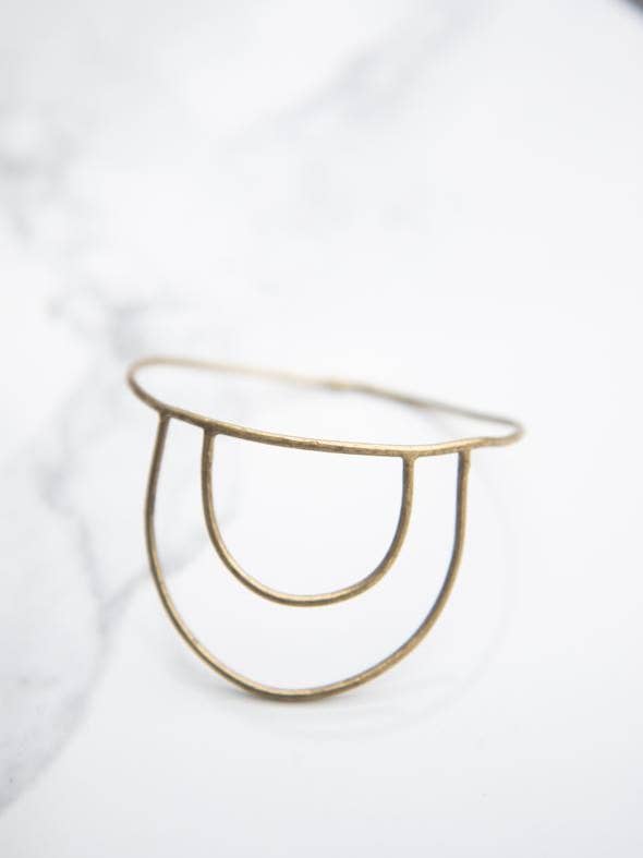 Hammered Horseshoe Armband - Brass for wholesale by Kala Handmade With Love