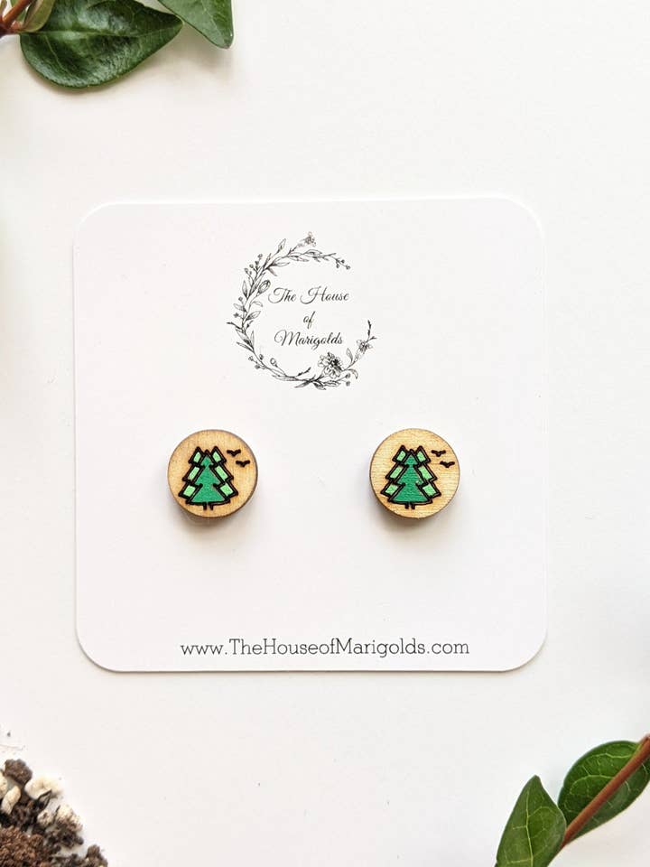 Forest Stud Earrings for wholesale by The House of Marigolds
