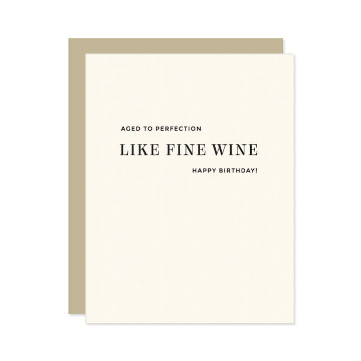 Missive - Wholesale Birthday Card - Like Fine Wine Letterpress Birthday Card1