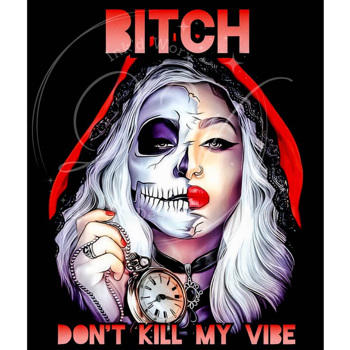 Bitch Kill My Vibe, Witch Bitch Mexican Catrina Figurine for wholesale by Ink'd Worx by Design
