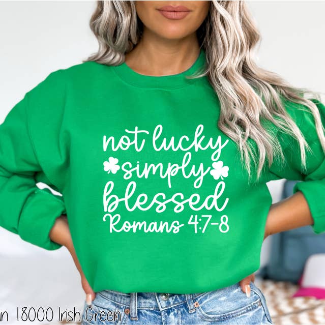 Bama Screens - Wholesale Sublimation Transfer - Not Lucky Simply Blessed Script #BS7734