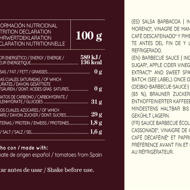 Cortijo de Sarteneja - Wholesale BBQ Sauce - Organic Barbecue Sauce 250g3