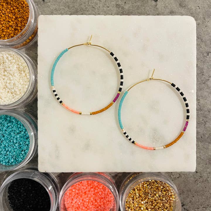 Girls Day Out by Amy Houston - Wholesale Hoop Earrings - Resort miyuki glass beaded hoop earrings6