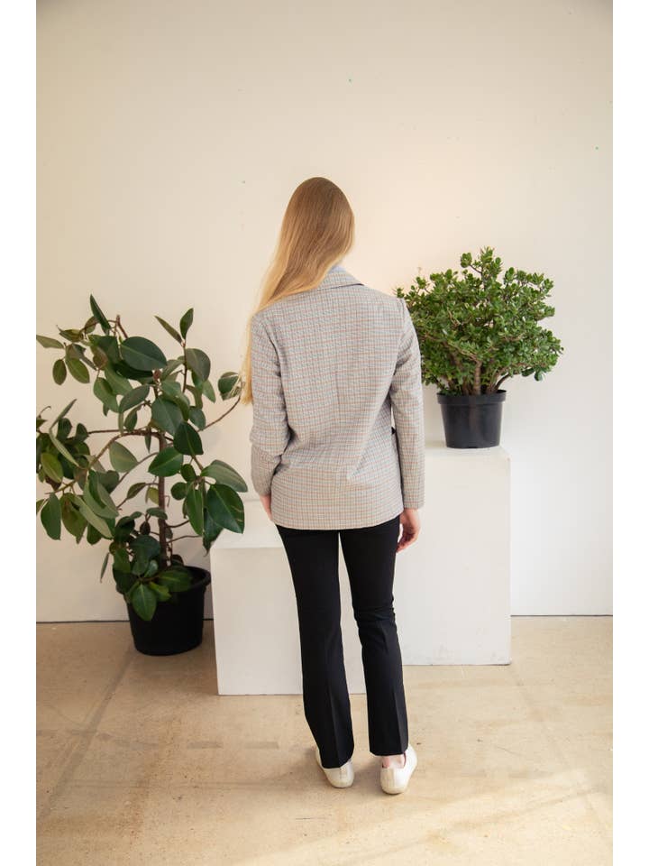 Madia & Matilda – Großhandel Blazer – Damen – Karierter Blazer, Grau2